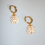 Ladybird Charm Mini Hoops - blóma!Whiteblóma!EarringsWhite