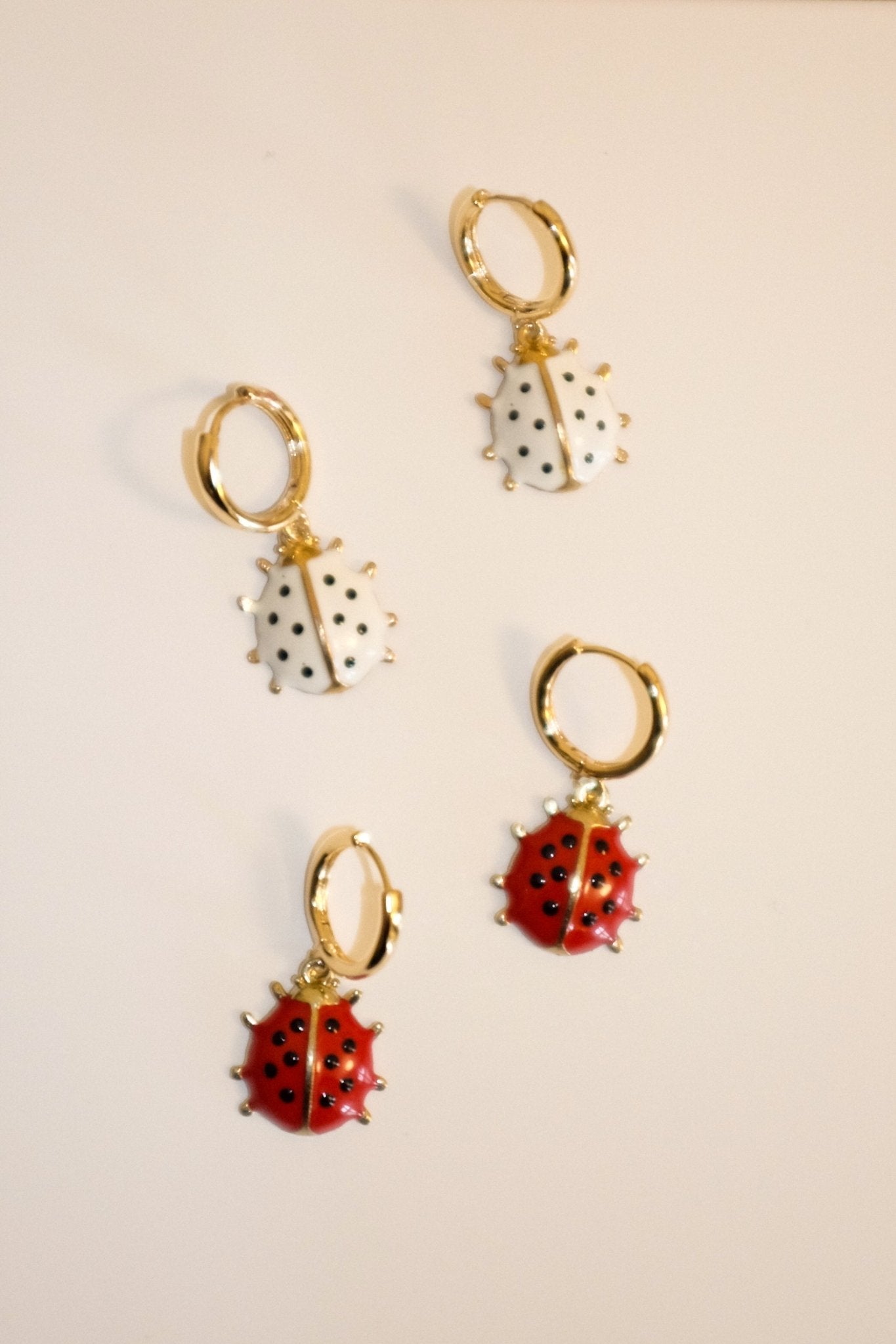 Ladybird Charm Mini Hoops - blóma!Redblóma!EarringsRed