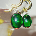 Olive Charm Hoop Earrings - blóma!Goldblóma!NecklaceGold