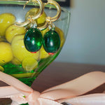 Olive Charm Hoop Earrings - blóma!Goldblóma!NecklaceGold