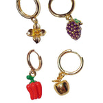 Pick n Mix Charm Hoop Earrings (single) - blóma!Apple (gold)blóma!EarringsApple (gold)