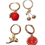 Pick n Mix Charm Hoop Earrings (single) - blóma!Apple (red enamel)blóma!EarringsApple (red enamel)